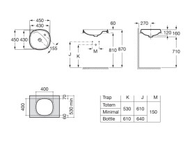 Раковина для ванної Roca Beyond 45х45 см Fineceramic® онікс A3270B7640