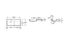 Раковина для ванной Roca Gap 100х46 см чаша слева сантехническая керамика белый A3270MB004