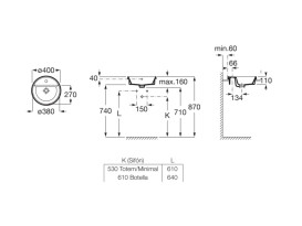 Раковина для ванной Roca Gap Ø40 см сантехническая керамика белый A3270Y4000