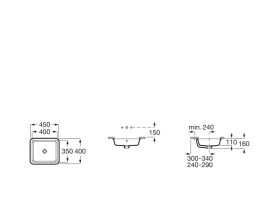 Раковина для ванной Roca Gap 40х35 см под столешницу сантехническая керамика белый A3270YE000
