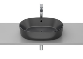 Раковина для ванної кімнати Roca Gap 55х39 см сантехнічна кераміка чорний матовий A3270Y1080