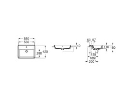 Раковина для ванної Roca Gap 55х42 см сантехнічна кераміка білий A3270YG000