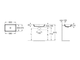 Раковина для ванной Roca Gap 60х37 см сантехническая керамика белый A3270Y8000