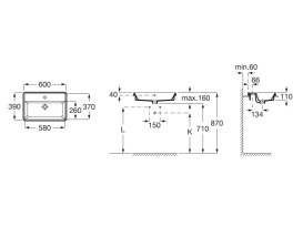 Раковина для ванної Roca Gap 60х39 см сантехнічна кераміка білий A3270YA000