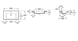 Раковина для ванної кімнати Roca Gap 80х46 см сантехнічна кераміка білий A3270M0004
