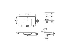 Раковина для ванної кімнати Roca Gap Pro Slim 100х46 см сантехнічна кераміка білий A3279A1000