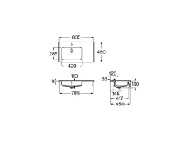 Раковина для ванной Roca Gap Pro Slim 80х46 см сантехническая керамика белый A3279A6000