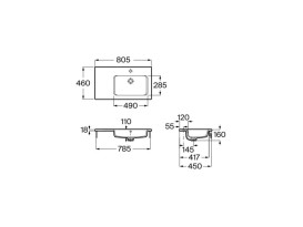 Раковина для ванної кімнати Roca Gap Pro Slim 80х46 см сантехнічна кераміка білий A3279A5000