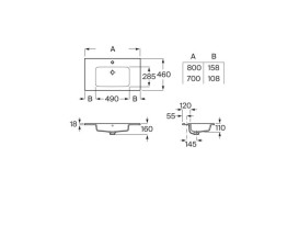 Раковина для ванной Roca Gap Pro Slim 80х46 см сантехническая керамика белый A3279A4000