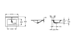 Раковина для ванной Roca Hebe 61,5х46,5 см сантехническая керамика белый A3272A3000