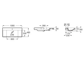 Раковина для ванной Roca Ona 100x46 см Fineceramic® черный матовый A32768A080