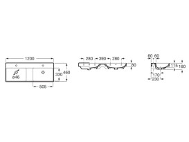 Раковина для ванной Roca Ona 120x46 см двойная Fineceramic® белый A32768B000