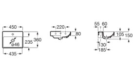 Раковина для ванной Roca Ona 45х36 см Fineceramic® белый A327682004