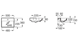 Раковина для ванной Roca Ona 50х36 см Fineceramic® белый A32768E004