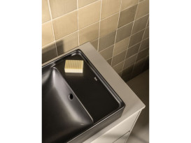 Раковина для ванной Roca Ona 55x34,5 см чаша слева Fineceramic® черный матовый A32768C080