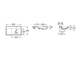 Раковина для ванної Roca Ona 80x46 см чаша праворуч Fineceramic® чорний матовий A327688080