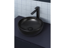 Раковина для ванної Roca Optica ⌀35 см сантехнічна кераміка чорний матовий A327C12080