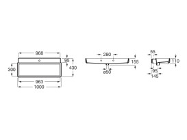 Раковина для ванної кімнати Roca Tura 100х43 см сантехнічна кераміка білий A327698000