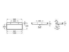 Раковина для ванної Roca Tura 100х43 см сантехнічна кераміка Supraglaze білий A327699S00