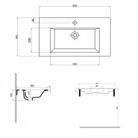 Раковина для ванной Sanwerk Aquasol Line 80х46 см керамика белый UV0000154