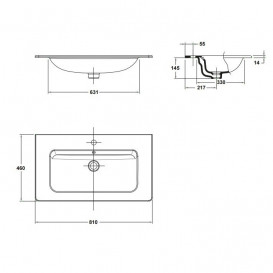Раковина для ванной Sanwerk Емма 81х46 см керамика белый UV0000133