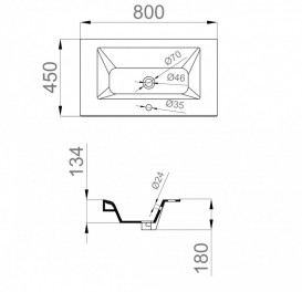 Раковина для ванной Sanwerk Etna 80х45 см керамика белый UV0000138