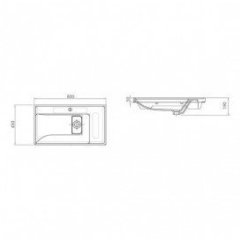 Раковина для ванной Sanwerk Quattro 80х45 см фарфор белый UV0000130