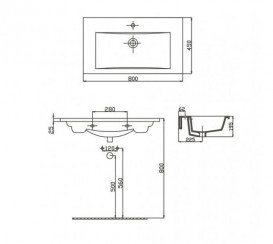 Раковина для ванної Sanwerk Thin 80х45 см кераміка білий UV0000151