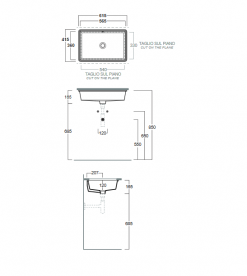 Раковина для ванной Simas Agile под столешницу 60х40 см фаянс белый S60