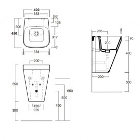 Раковина для ванної Simas Baden Baden 40х45 см фаянс чорний матовий BB13F87
