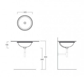 Раковина для ванной Simas Blanco под столешницу Ø42,5 см фаянс белый S 54