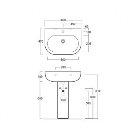 Раковина для ванної Simas E-Line підвісна 65х47 см фаянс білий EL 05