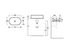Раковина для ванной Simas Flow накладная 52х32 см фаянс белый FL 13