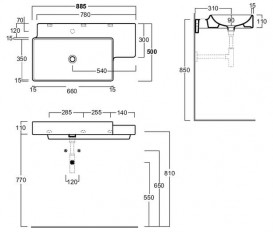 Раковина для ванної Simas Flow підвісна 88,5х50 см фаянс білий FL 02