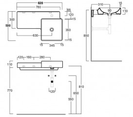 Раковина для ванної Simas Flow підвісна 82х50 см фаянс білий FL 20