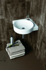 Раковина для ванной Simas Flow подвесная угловая 49,5х49,5 см фаянс белый FL 24