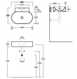 Раковина для ванної Simas Flow підвісна 52х42 см фаянс білий FL 17