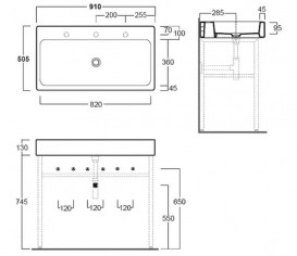 Раковина для ванної Simas Frozen накладна 91х50,5 см фаянс білий U 90