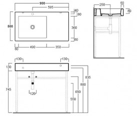 Раковина для ванной Simas Frozen подвесная/накладная 90х50 см фаянс белый FZ 11