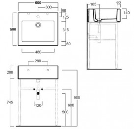 Раковина для ванной Simas Frozen подвесная/накладная 60х50 см фаянс белый FZ 10