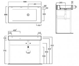 Раковина для ванної Simas Frozen підвісна/накладна 100х50 см фаянс білий FZ 12