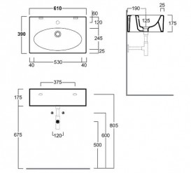 Раковина для ванной Simas LFT Spazio подвесная/накладная 61х39 см фаянс белый LFT 54