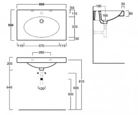 Раковина для ванной Simas LFT Spazio подвесная 80х50 см фаянс белый LFT 44