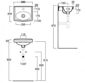 Раковина для ванной Simas Londra подвесная 38х31 см фаянс белый LO 944
