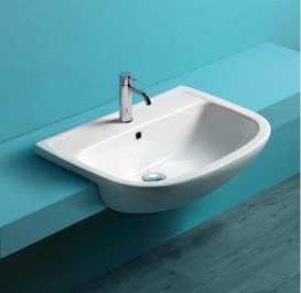 Раковина для ванної Simas Paola напіввбудована 67х46 см фаянс білий S 57