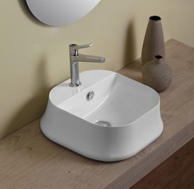 Раковина для ванної Simas Sharp накладна 42х42 см фаянс білий SH 07