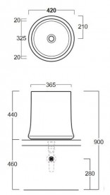 Раковина для ванної Simas Sharp накладна Ø 42 см фаянс білий SH 10