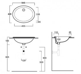 Раковина для ванної Simas Top Lavabi врізна 54,5х42 см фаянс білий S 50P