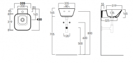 Раковина для ванной Simas Wave накладная/подвесная 33,5х43 см фаянс белый WA 07