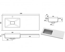 Раковина для ванной Snail Аляска L 120х50 см литьевой мрамор белый 167L